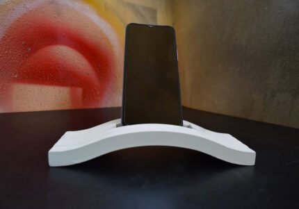 Wooden Wave Phone Charging Dock Functional Phone Stand for Home or Office